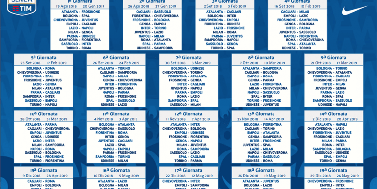 Calendario Serie A 2019-20
